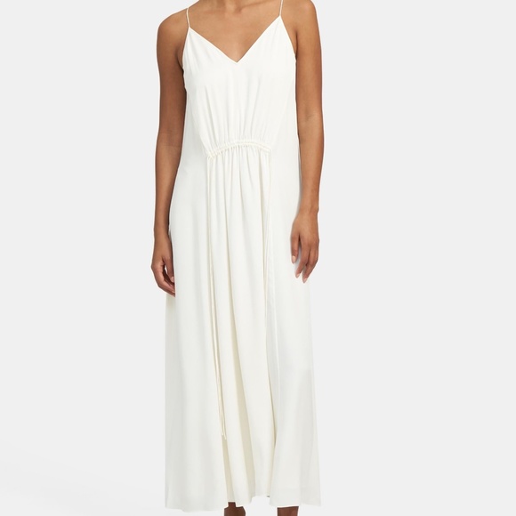 Theory Relaxed V-Neck Maxi Dress in Silk Georgette NWT - Picture 1 of 3